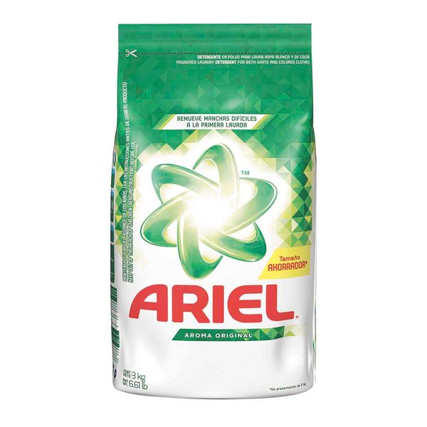 Detergente en Polvo Ariel Regular 3000Gr