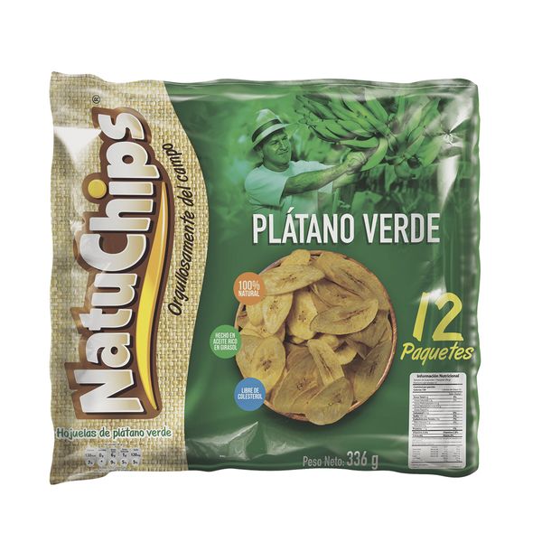 Plátano Verde 100% Natural Natuchips 12 Und x 336 G
