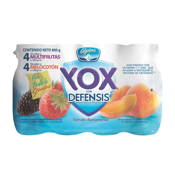 Yox Defensis Multifrutas - Melocotón Alpina x 8 Und x 100Gr C/u