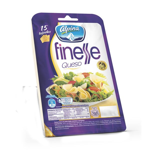 Queso Tajado Finesse x 15 Und x 15Gr C/u