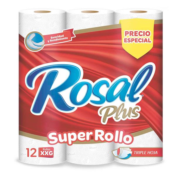 Papel Higiénico Rosal Plus Super Rollo 12 Rollos x 33 Mts C/u