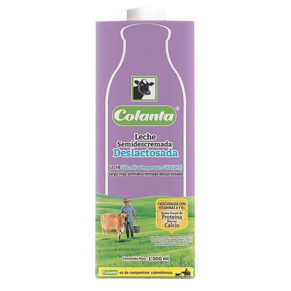 Leche Semidescremada Deslactosada en Caja Colanta x 1.000Ml