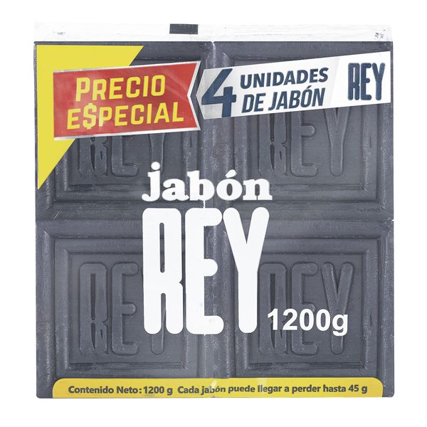 Jabón Rey en Barra x 4 Und x 300Gr C/u