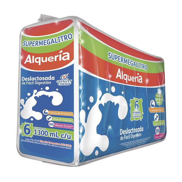 Leche Deslactosada Alqueria x 6 Und x 1.300Ml C/u