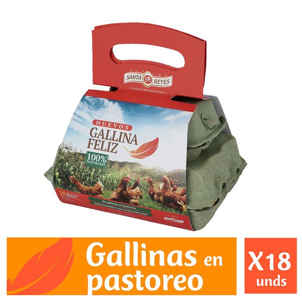 Huevo Rojo Gallina Feliz x 18 Und