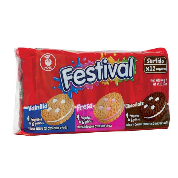 Galleta Sabores Surtidos Festival x 12 Und. x 600 G.