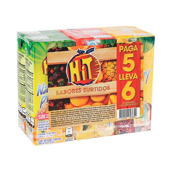 Jugo Hit Pague 5 Lleve 6 x 200 Ml