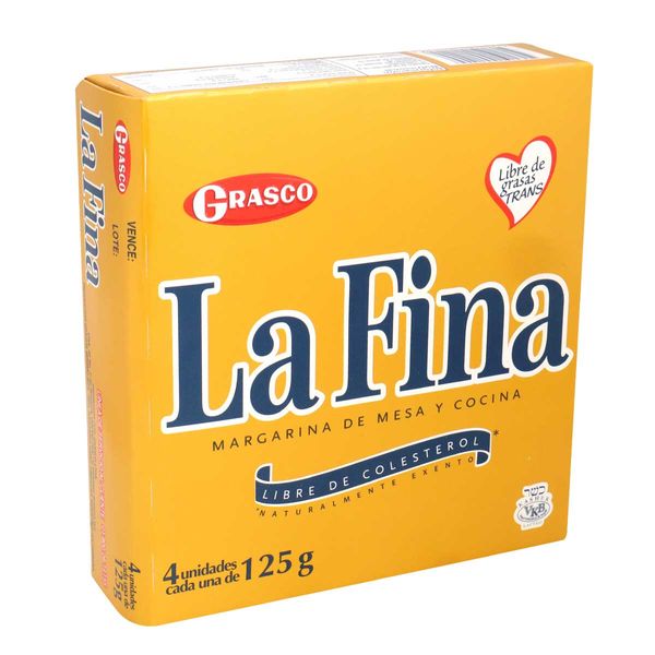 Margarina La Fina Mesa Cocina x 4 Und x 125 G c/u