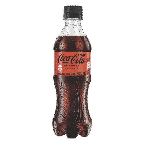 Gaseosa Coca Cola Sin Azúcar Pet x 400 Ml
