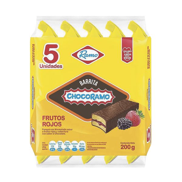 Barra Chocorramo con Mermelada x 5 Paquetes x 200 G