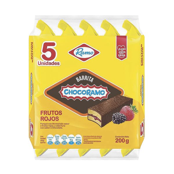 Barra Chocorramo con Mermelada x 5 Paquetes x 200 G