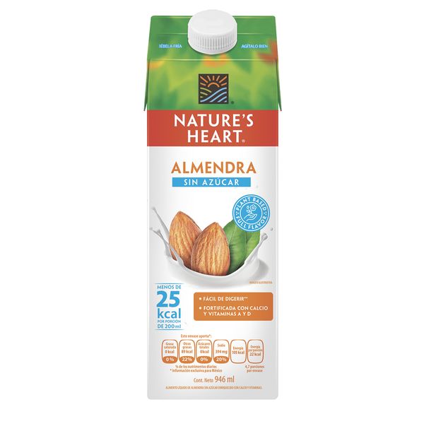 Bebida Nature's Heart Almendra Sin Azúcar x 946 Ml