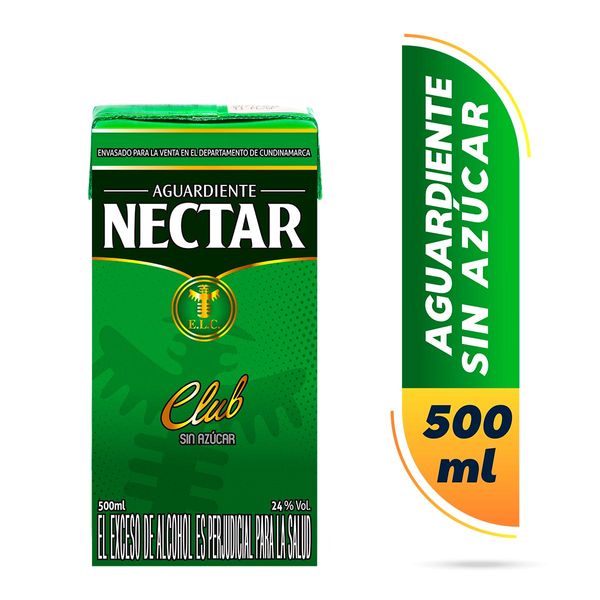 Aguardiente Néctar Club Sin Azúcar x 500 Ml