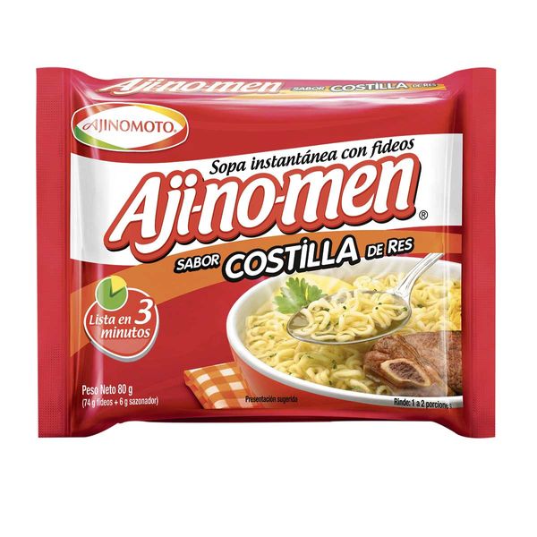 Sopa Ajinomen Instantánea Fideos Costilla Res x 80 G