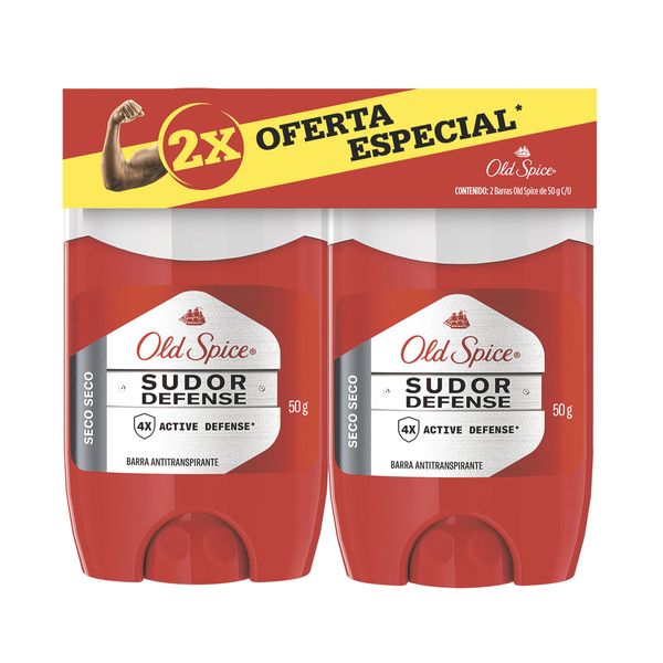Desodorante Barra Old Spice Seco-Seco x 2 Unidades x 50 G c/u