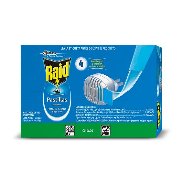 Insecticida Raid Eléctrico + 4 Pastillas