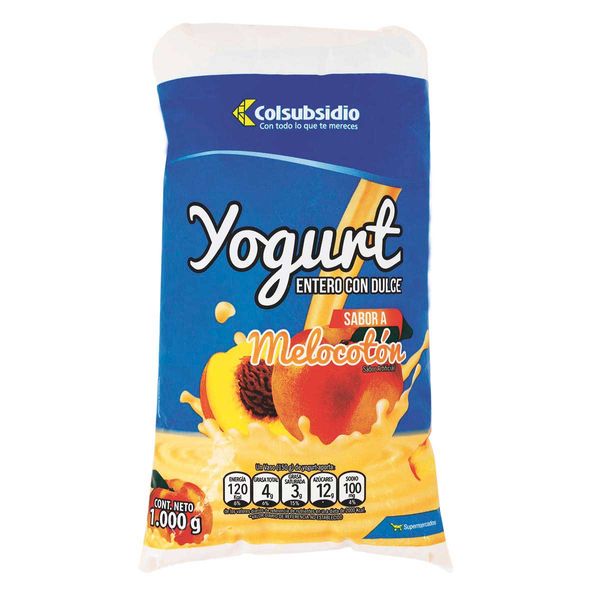 Yogurt Melocotón Colsubsidio x 1000 Ml