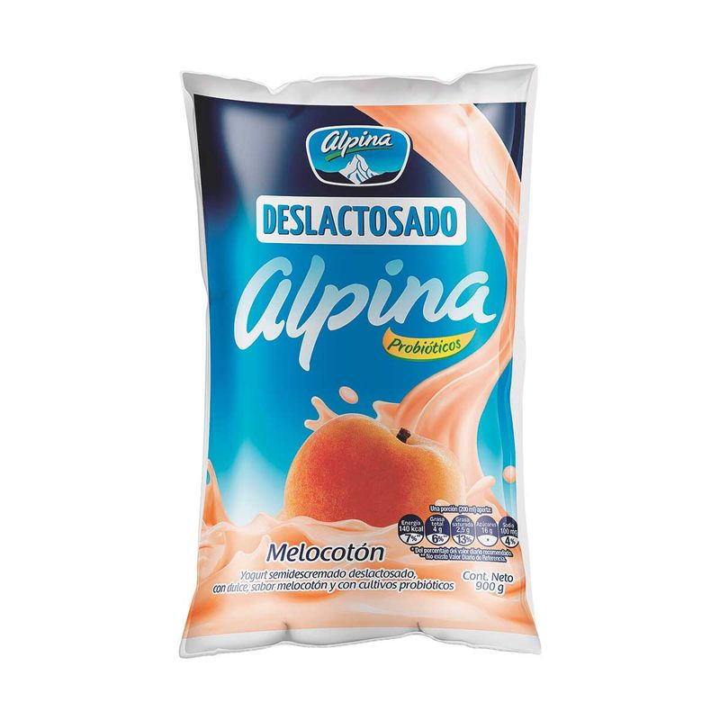 Yogurt-Deslactosado-Melocoton-en-Bolsa-Alpina-x-900Gr