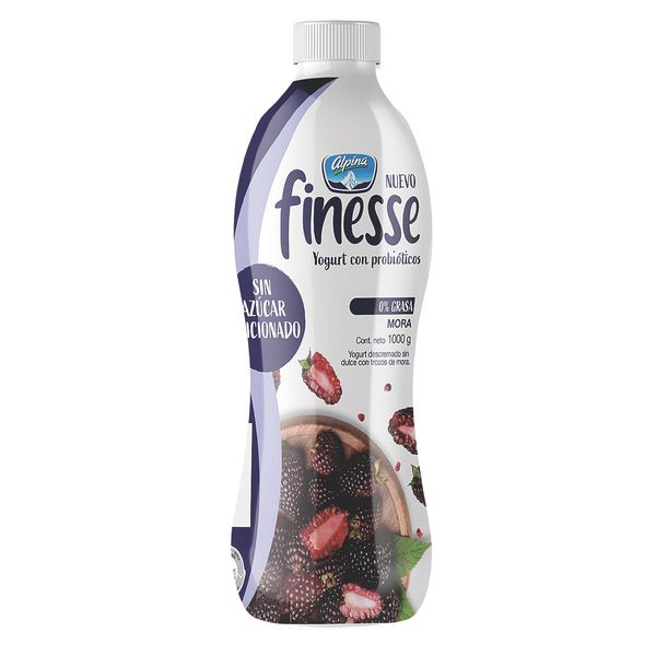 Yogurt Finesse Mora en Botella Alpina x 1.000Gr