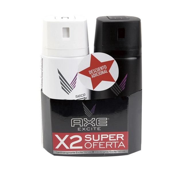Antitranspirante Axe Excite x 152 Ml + Bodyspray Axe Excite x 150 Ml