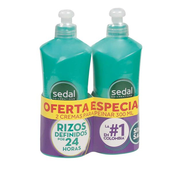 Crema para Peinar Sedal Rizos Definidos x 2 Unidades x 300 Ml c/u