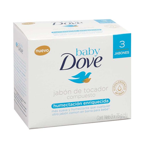 Jabón Humectación Enriquecida Baby Dove x 3 Unidades x 75 G c/u