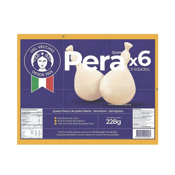 Queso Pera Del Vecchio x 6 Und x 38Gr C/u