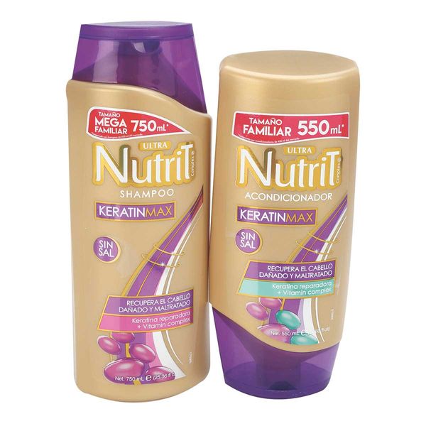 Shampoo Nutrit Keratin Max 750ML + Acondicionador 550ML