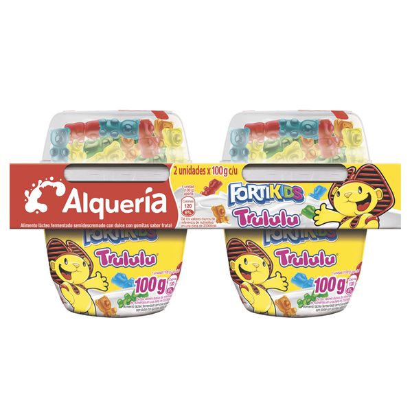 Yogurt FortiKids Trululu Alqueria x 2 Und x 100Gr C/u