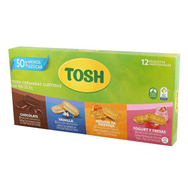 Galletas Tosh Cremadas Surtidas 12 Paquetes Individuales 292,8 G