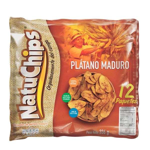 Plátano Maduro 100% Natural Natuchips 12 Und x 28 G c/u