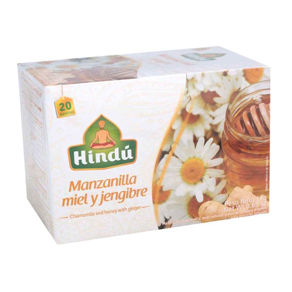 Mezcla Manzanilla Miel Jengibre Hindú 18 G x 20 Und