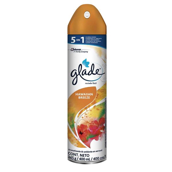 Aromatizante Glade en Aerosol Hawaiian Breeze Rociado Fácil x 400 Ml