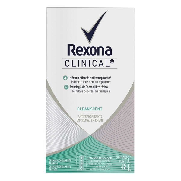 Antitranspirante en Crema Rexona Clinical Clean Scent x 48 G