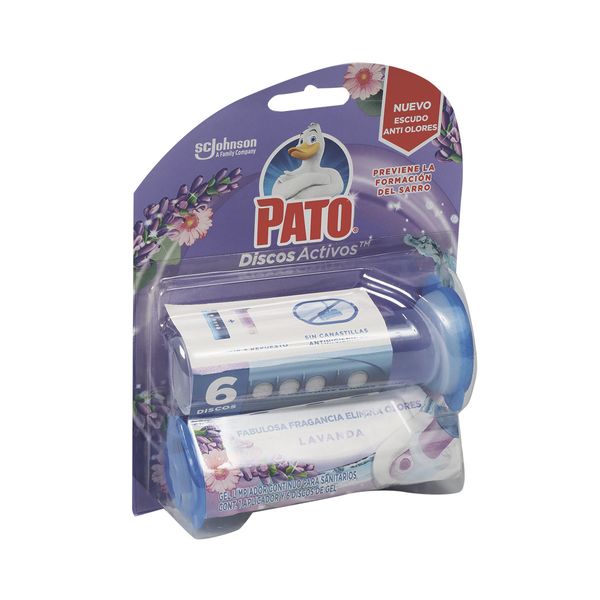 Gel Limpiador Pato Discos Activos Lavanda x 6 Unidades