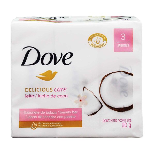 Jabón Dove Leche de Coco x 3 Unidades x 90 G c/u