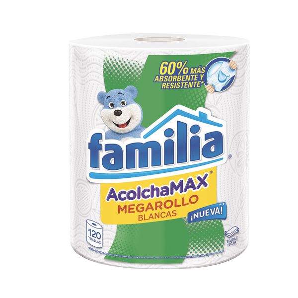 Toallas Familia Acolchamax Megarollo Blancas x 120 Unidades