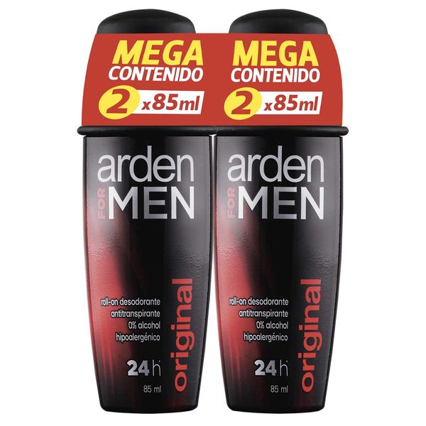 Desodorante Arden For Men Original Roll On x 2 Unidades x 85 Ml c/u