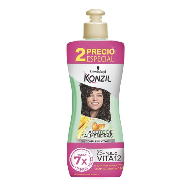 Crema Para Peinar Konzil Aceite de Almendras x 2 Unidades x 230 Ml c/u