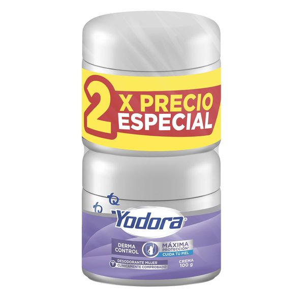 Desodorante Mujer Yodora Derma Control Crema x 2 Unidades x 100 G c/u