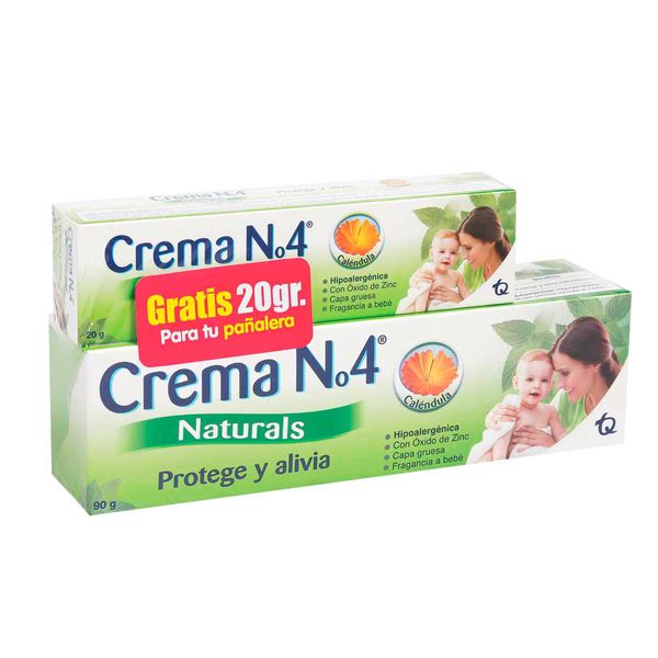 Crema N° 4 Naturals Protege y Alivia Caléndula x 90 G + Gratis 20 G