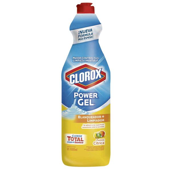 Blanqueador + Limpiador Clorox Power Gel Pureza Cítrica x 1000 Ml