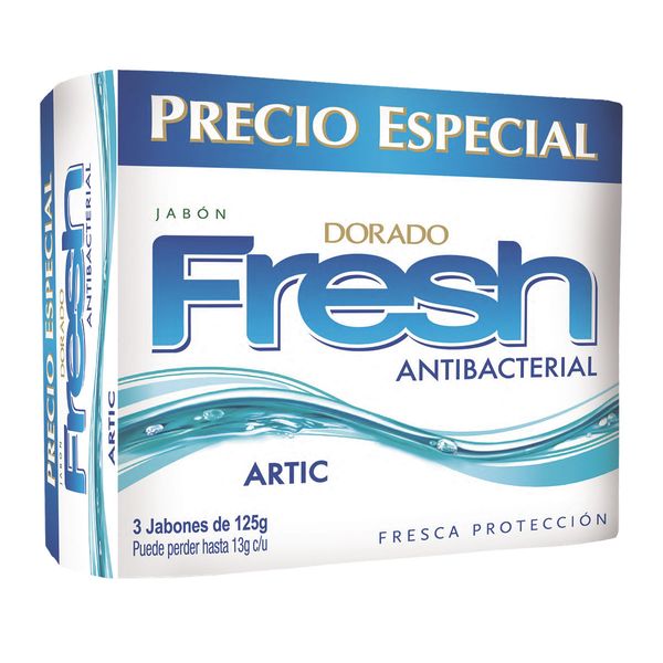 Jabón Dorado Fresh Antibacterial Artic x 3 Unidades x 125 G c/u