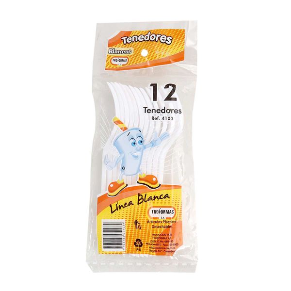 Tenedores Blancos Troformas x 12 Unidades