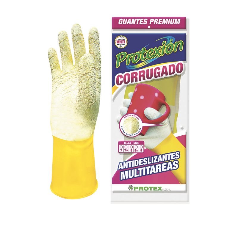 Guante Latex Corrugado Protex - Guantes Terry