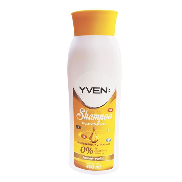 Shampoo Yven Multivitaminas Nutrición y Brillo x 400 Ml