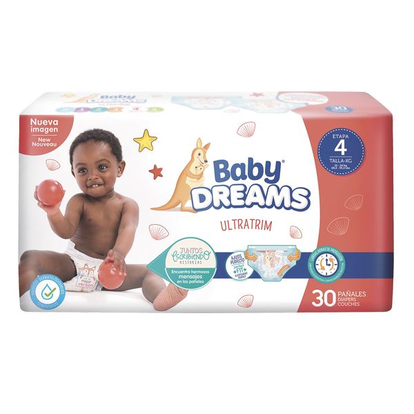 Pañales Baby Dreams Ultratrim Etapa 4 x 30 Unidades