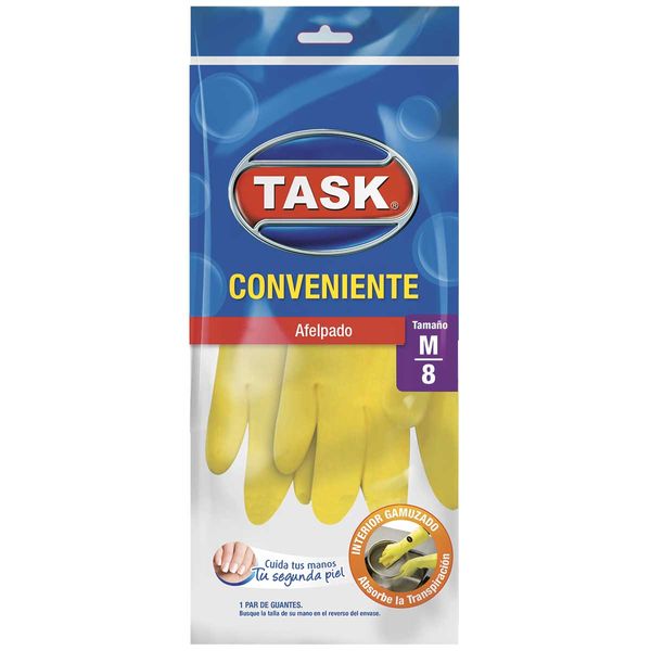 Guante Conveniente Task Afelpado Talla 8 x 1 Par