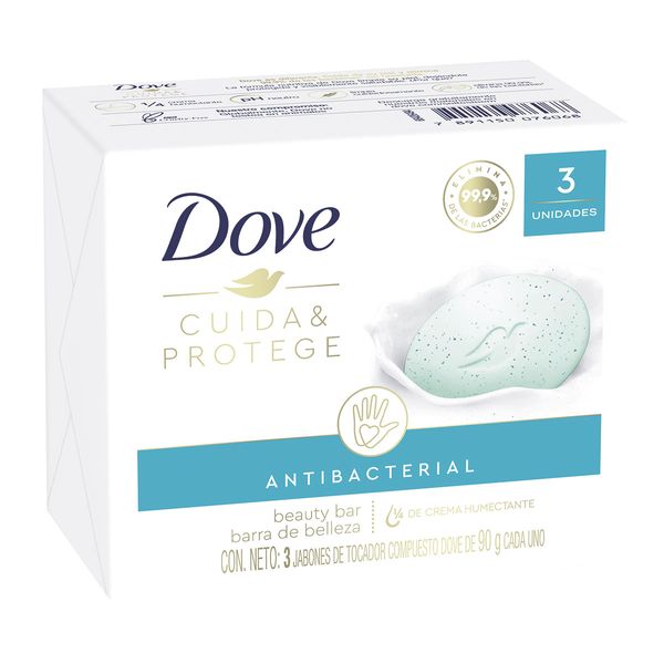 Jabón de Tocador Dove Antibacterial x 3 Unidades x 90 G c/u