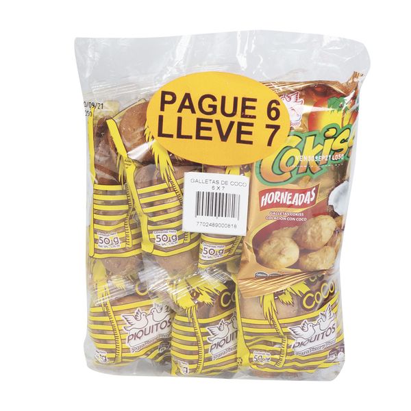 Galletas Piquitos Coco Pague 6 Lleve 7 x 300 G